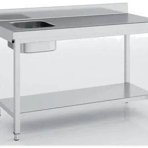 Acheter En Ligne Table chef en inox 1000x600x850 avec bac à gauche