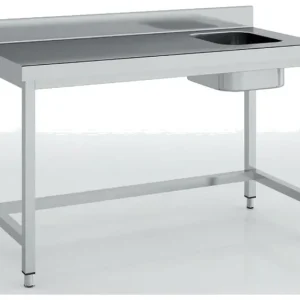 Vente Directe Table chef en inox 1300x700x850 avec bac à droite