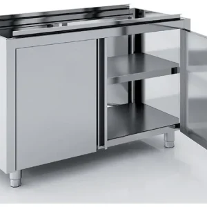 Achat Immédiat Meuble neutre traversant avec portes battantes 3+3 sans dessus 1400x600x850