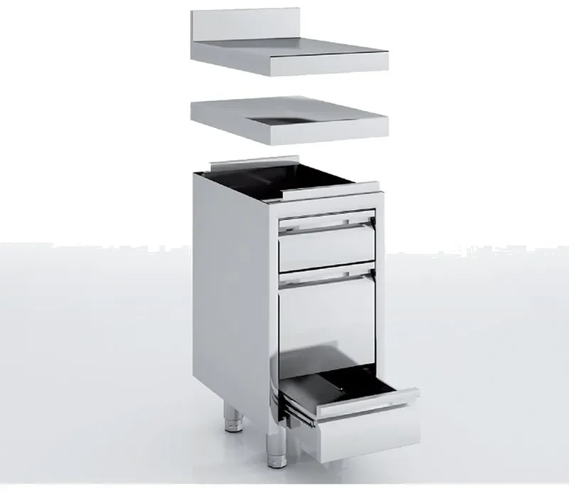 Seulement Aujourd’hui Meuble neutre 3 tiroirs (1x100 - 1x200 - 1x100) 400x700x850 sans dosseret