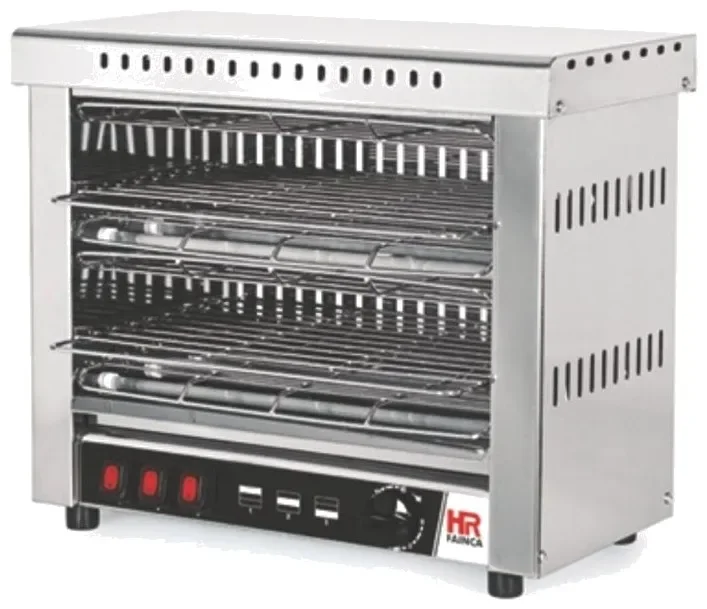 Remise Toaster professionnel double en acier inox avec tubes quartz infrarouge et minuterie 3600w