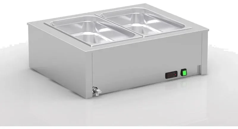 Prix Cassé Bain-marie de table professionnel à eau 2xgn1/1 dimensions 790x650x270