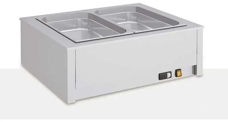 Prix Réduit Bain-marie de table professionnel à sec 2xgn1/1 dimensions 790x650x270
