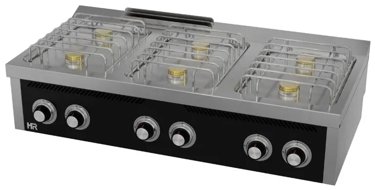 Meilleur Choix Fourneau à gaz professionnel "basic" 6 feux vifs profondeur 600 mm à poser