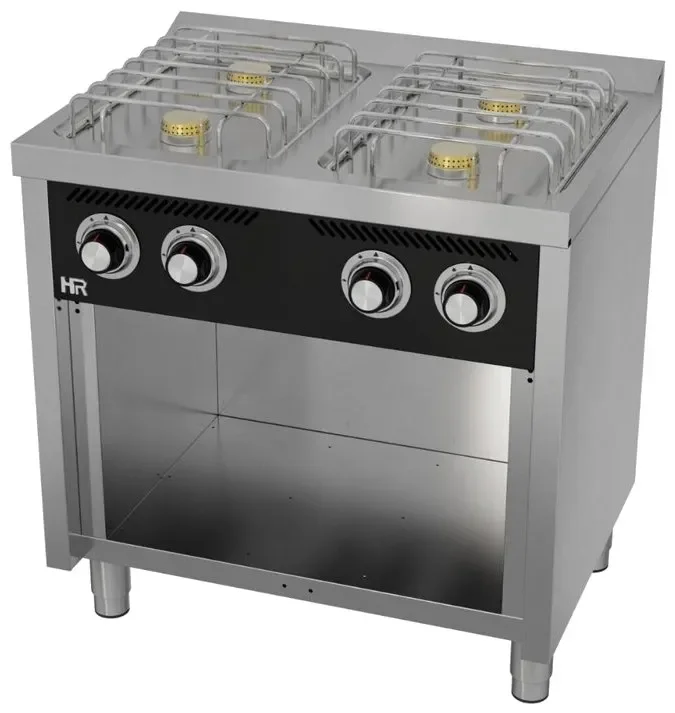 Fourneau à gaz professionnel "basic" 4 feux vifs profondeur 600 mm sur placard Offre Exclusive