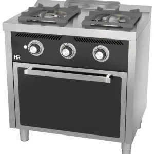 Achat Immédiat Fourneau à gaz professionnel 2 feux vifs profondeur 600 mm avec four à gaz