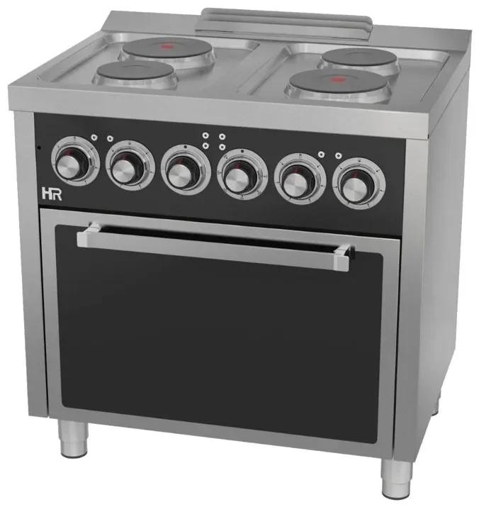 Fourneau électrique professionnel 4 plaques 600 avec four electrique Meilleur Choix