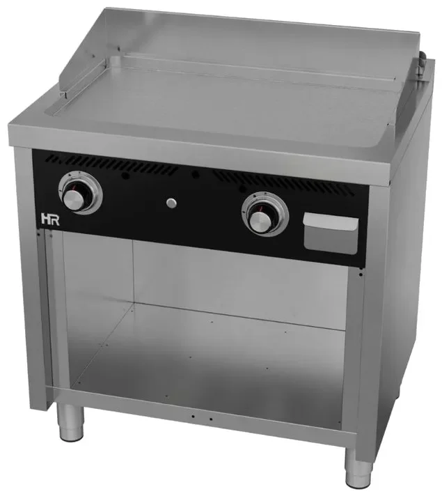 Plancha fry-top professionnelle à gaz sur placard ouvert 800x600x945 mm plaque acier rectifié Prix Cassé