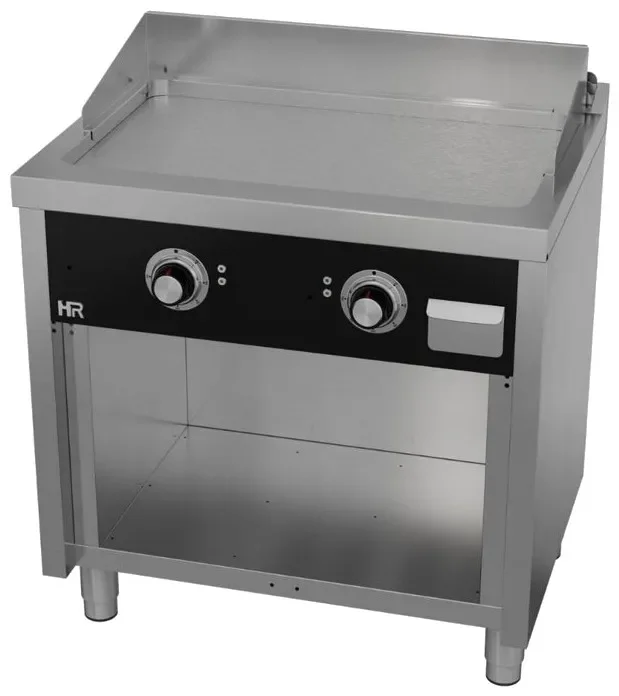 Plancha fry-top professionnelle électrique sur placard ouvert 800x600x945 plaque acier rectifié Achetez Aujourd’hui