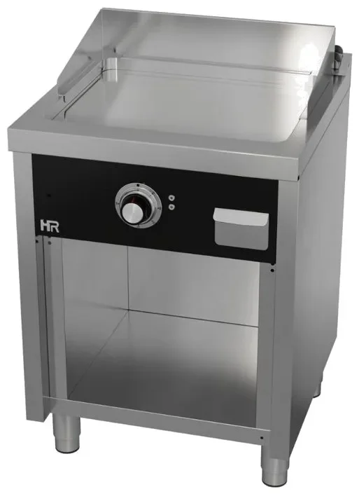 Plancha fry-top professionnelle électrique sur placard ouvert 600x600x945 plaque chromée Offre Exclusive