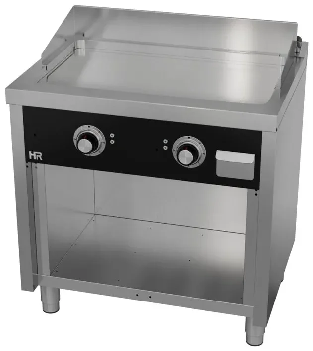 Plancha fry-top professionnelle électrique sur placard ouvert 800x600x945 plaque chromée Meilleur Prix