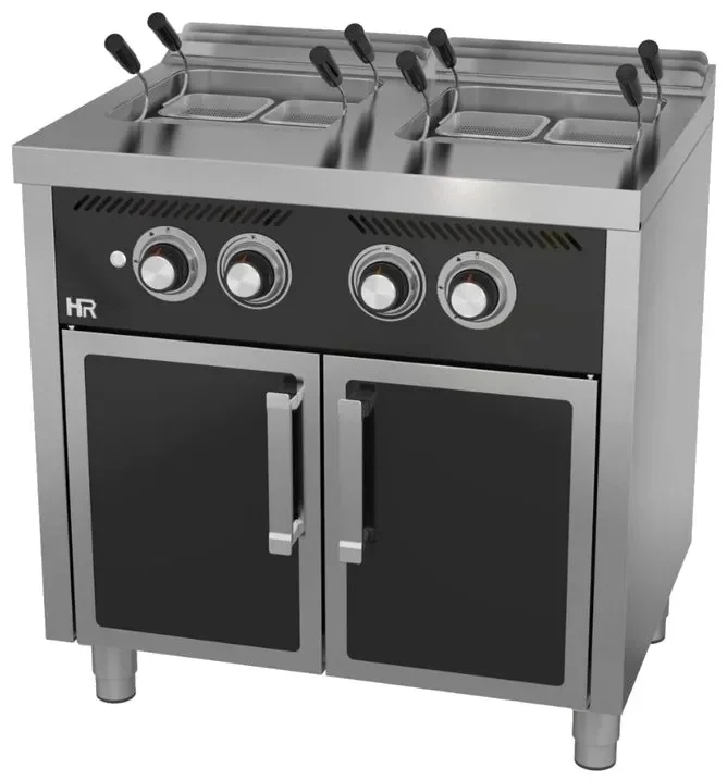 Cuiseur à pâtes professionnel à gaz sur placard 25+25 l profondeur 600 Dernier Modèle