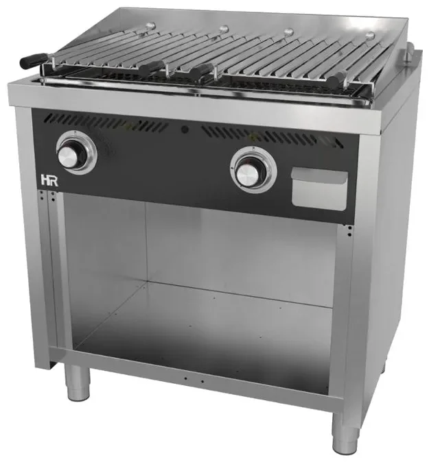 Barbecue à gaz professionnel sur placard ouvert 800x600x945 mm grille avec profil en v Soldes