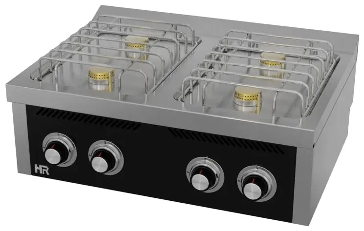 Fourneau à gaz professionnel gamme basic 4 feux vifs à poser profondeur 750 mm Dernière Chance