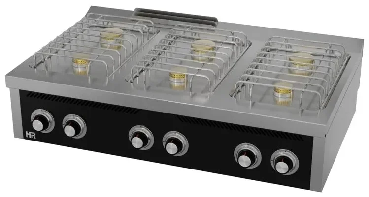 Fourneau à gaz professionnel gamme basic 6 feux vifs à poser profondeur 750 mm Promotion