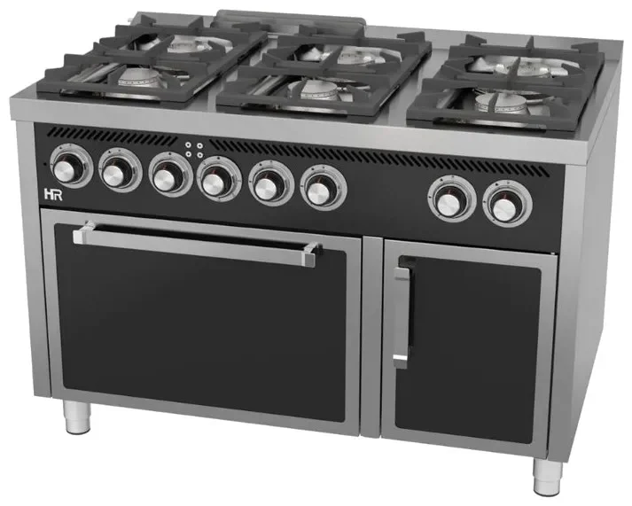 Fourneau à gaz professionnel gamme classique 6 feux vifs avec four électrique profondeur 750 mm Must-Have
