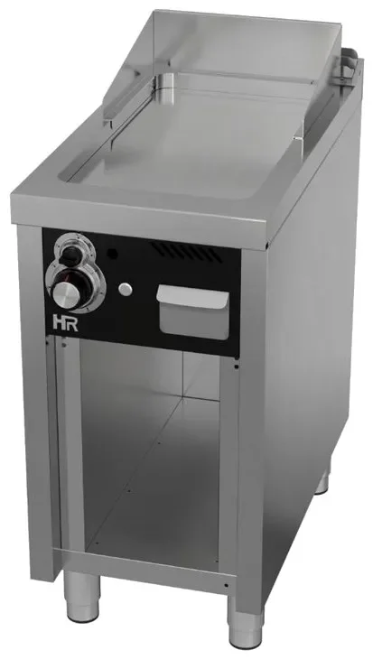 Plancha à gaz fry-top professionnelle sur placard ouvert 400x750x945mm plaque chromée Nouveauté