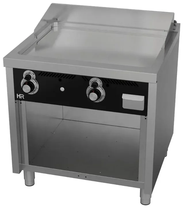 Plancha à gaz fry-top professionnelle sur placard ouvert 800x750x945mm plaque chromée Nouvelle Collection