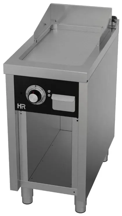 Plancha électrique fry-top professionnelle sur placard ouvert 400x750x945mm plaque acier rectifié Authentique