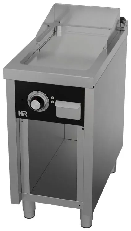Plancha électrique fry-top professionnelle sur placard ouvert 400x750x945mm plaque chromée Commander Vite