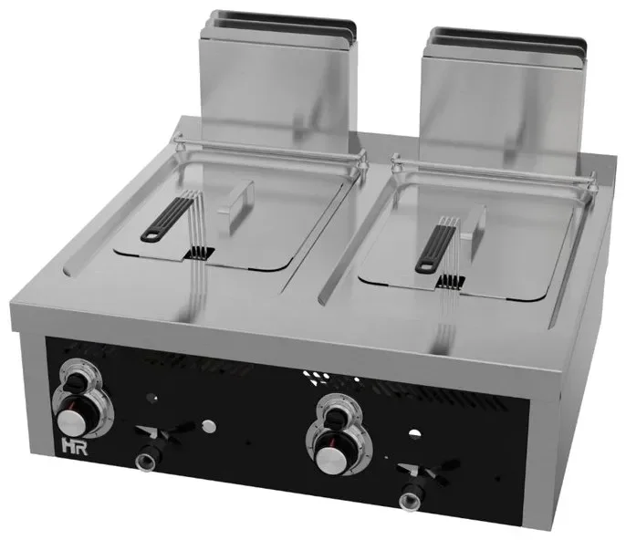 Prix Réduit Friteuse à gaz professionnelle à poser 12+12 litres profondeur 750 mm