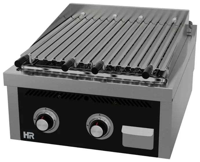 Barbecue à gaz professionnel à poser 600x750x410 mm avec grille en v Vente Directe