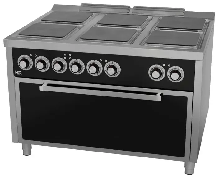 Fourneau électrique professionnel 6 plaques avec four électrique maxi profondeur 930 mm Nouveauté