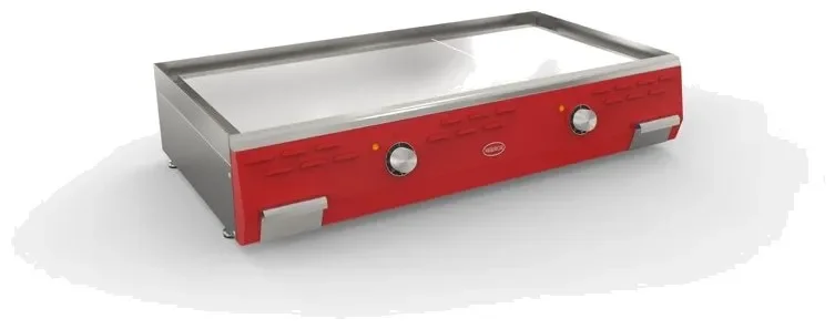 Must-Have Plaque au chrome professionnelle triphasé façade rouge 2 zones 18mm 900x400 commandes mécaniques