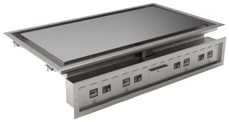 Nouveauté Plaque au chrome professionnelle triphasé encastrable 4 zones 18mm 1200x600 commandes électroniques
