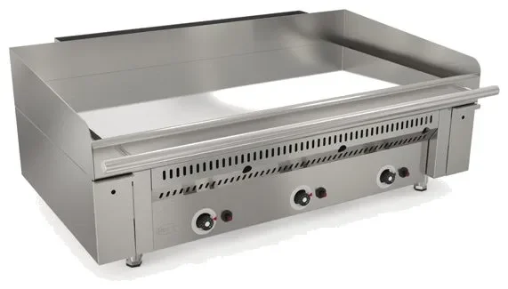Meilleure Vente Plaque au chrome à gaz professionnelle avec dosseret intégré 3 zones 900x500