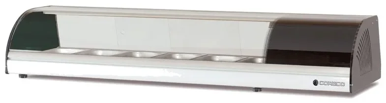 Acheter Direct Vitrine à tapas professionnelle à poser pour 6 bacs gn1/3-40 - 1400x410x255