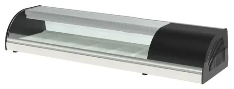 Vitrine à sushis professionnelle à poser avec fond pour 6 bacs gn1/3-40 - 1400x410x255 Affaire À Saisir