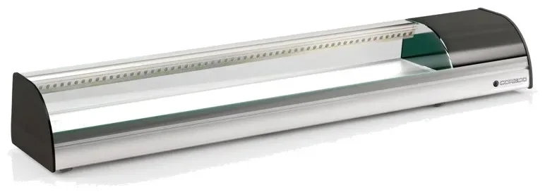 Vitrine à sushis professionnelle à poser avec fond plat - 1755x410x255 Marque