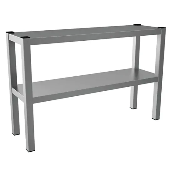 Tablette de service en inox avec tablette 2 niveaux et côtes ouverts - 1200x300x650 mm Bon Plan