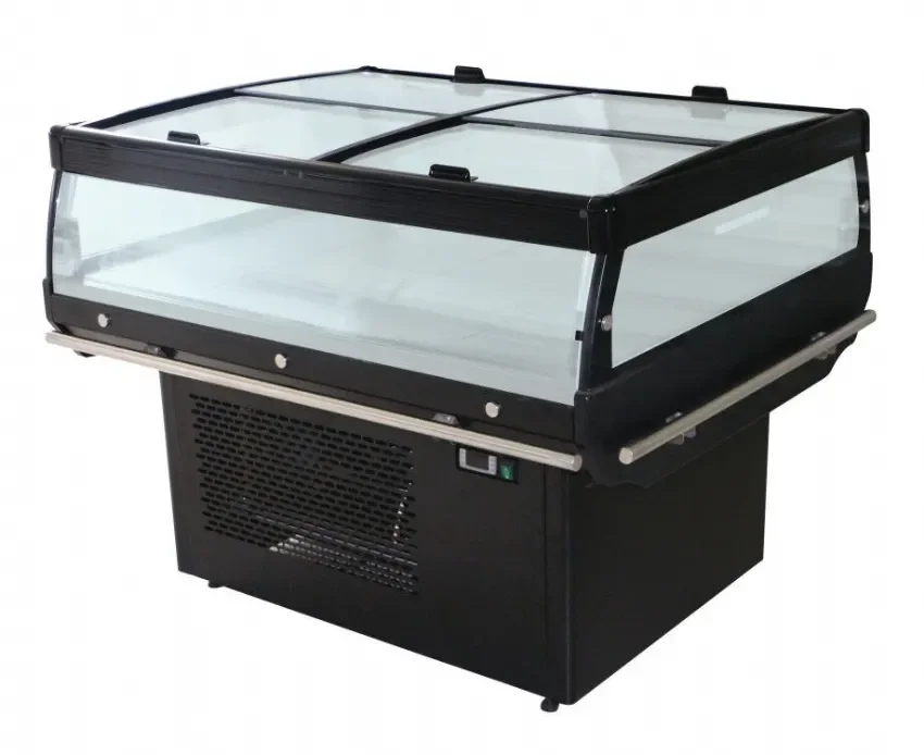 Populaire Ilot de refroidissement forcé noir avec couvercle en verre - 190l - 1370x1080x935 mm