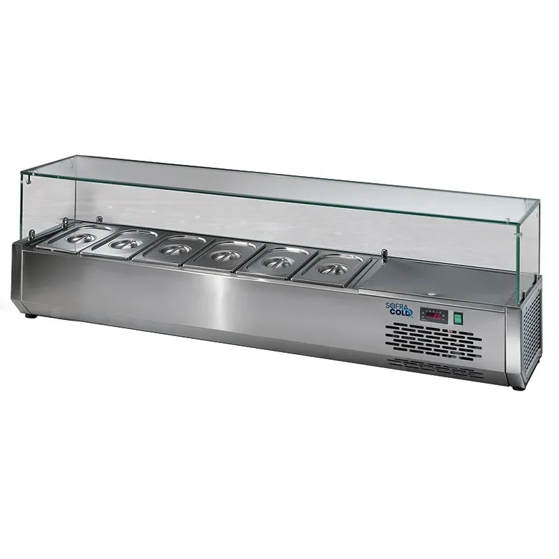Saladette réfrigérée 6 bacs gn 1/3 pour tables à pizza tpz2 - 1600x389x457 Offre Du Jour