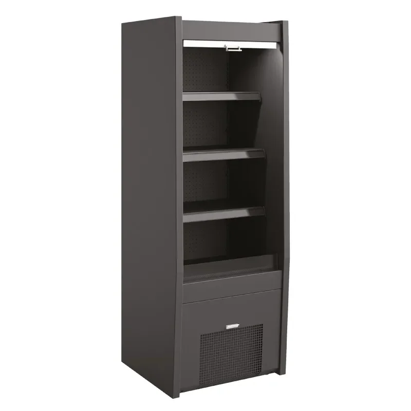 Vitrine réfrigérée murale noire avec 3 étagères et groupe logé - 680x660x1900 Expédition Rapide