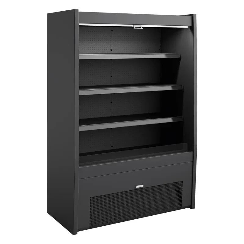 Vitrine réfrigérée murale noire avec 3 étagères et groupe logé - 1280x660x1900 Expédition Rapide