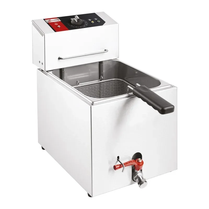 Friteuse professionnelle à poser monophasée 7-11 kg/h avec 1 cuve inox - 7 l Usine Directe