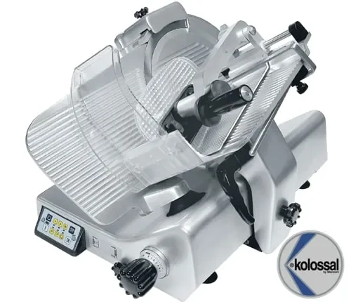 Trancheur inclinés à pignon professionnel en alu semi-automatique pour jambon - lame=330mm Promotion Saisonnière