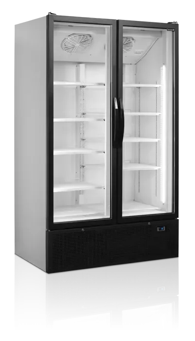 Prix Promo Réfrigérateur 2 portes à porte battantes vitré positif professionnel - 1200x735x1990 mm