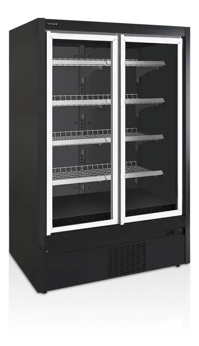 Vitrine murale noire avec porte vitré réfrigérée négative - 1350 x 930 x 2035 mm Vente Directe