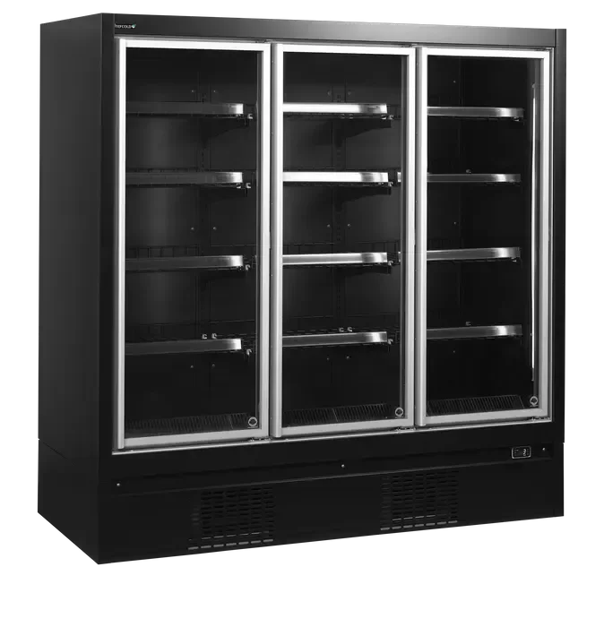 Vente Flash Vitrine murale noire avec porte vitré réfrigérée négative - 1975 x 930 x 2035 mm