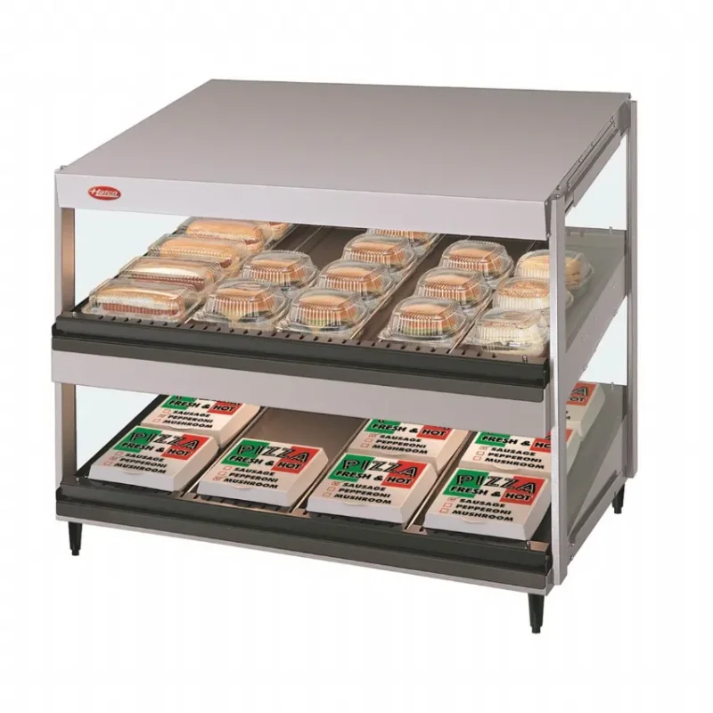 Présentoir chauffant incliné horizontal double - 610x616x820 mm Expédié Aujourd’hui