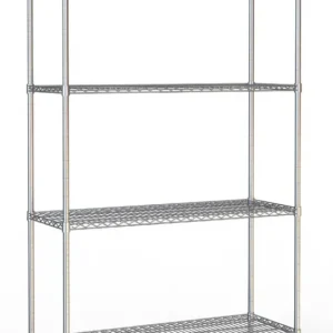 Acheter Direct Étagère rayonnage démontable chrome 4 niveaux - 1200x450x1800 mm