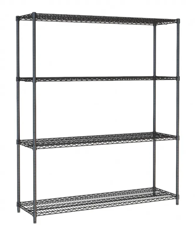 Bon Marché Étagère rayonnage démontable noir 4 niveaux - 1500x450x1800 mm