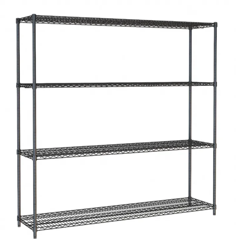 Top Vente Étagère rayonnage démontable noir 4 niveaux - 1800x450x1800 mm