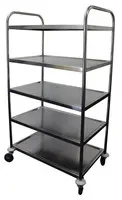 Desserte démontable inox, 5 niveaux , 4 roues - 860x540x1560 mm Paiement Sécurisé