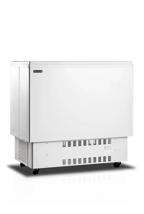 Commander Maintenant Refroidisseur de bouteilles blanc avec couvercle coulissant - 250l