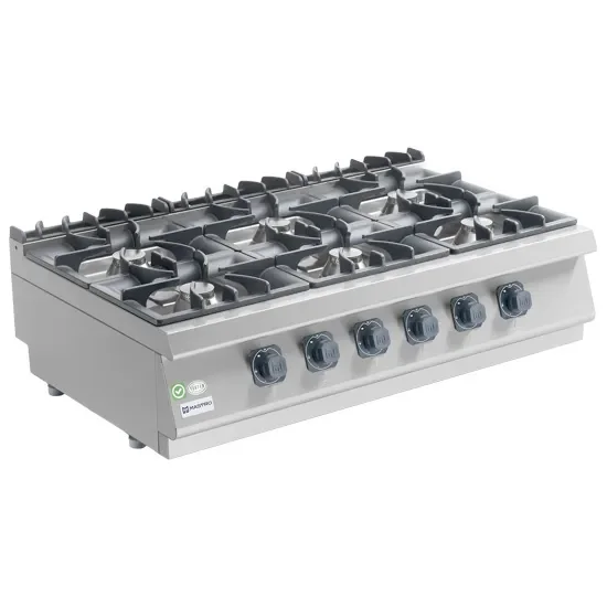 Commander Vite Plan de cuisson gaz de table 6 brûleurs puissance 39 kw - 1200 x 730 x 300 mm